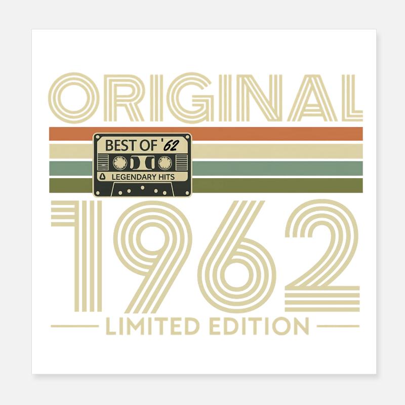 Original 1962 Édition Limitée Vintage Poster 20 x 20 cm