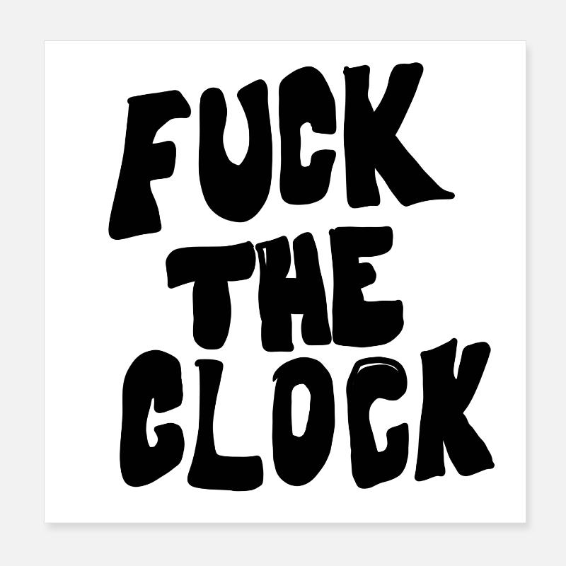 Merde à l’horloge Poster 20 x 20 cm