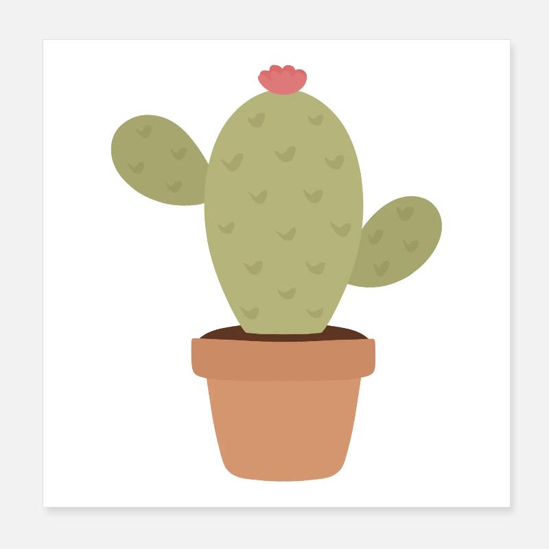 Charme de cactus dans le pot Pop minimal Poster 20 x 20 cm