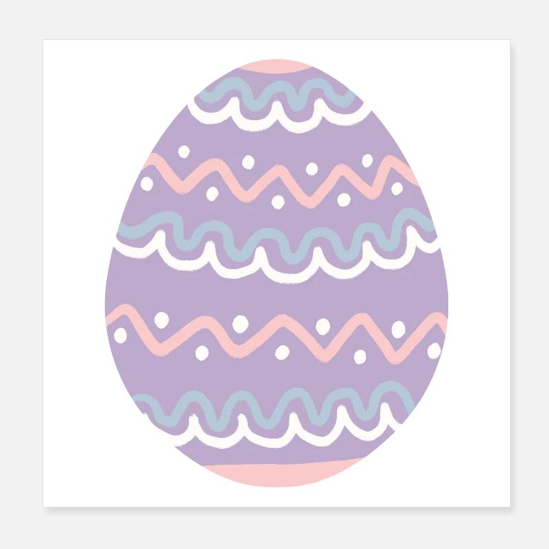 Pastel Wavy Easter Egg Poster 8" x 8" (20x20 cm)
