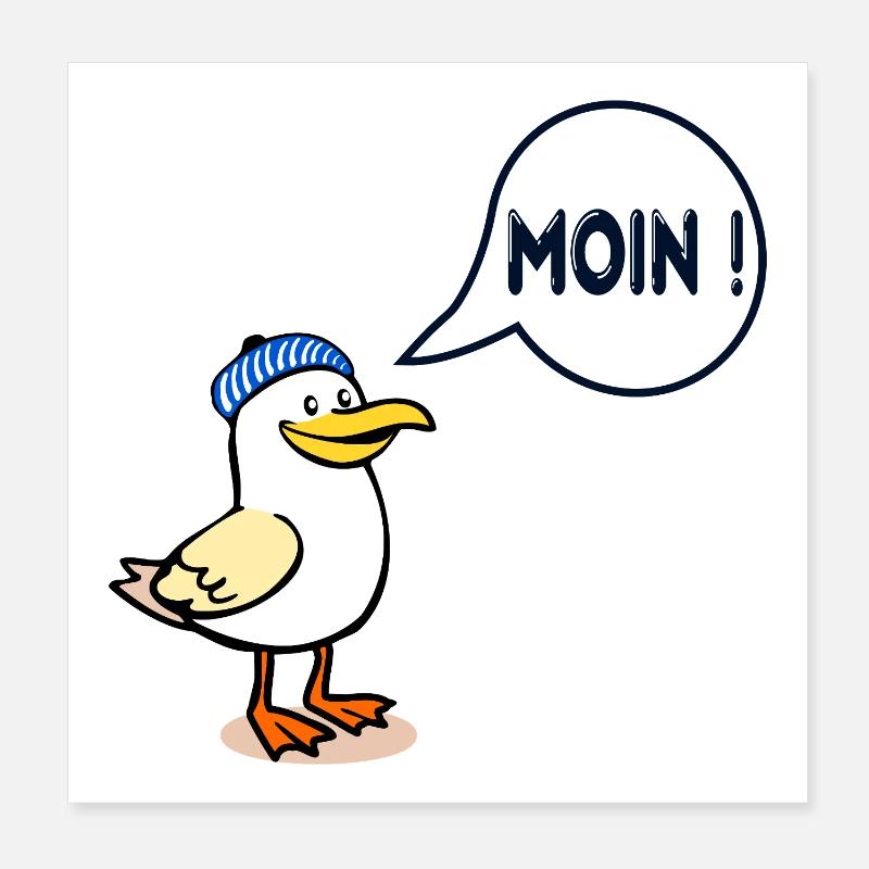 Mouette de Hambourg Moin de Hambourg Poster 20 x 20 cm