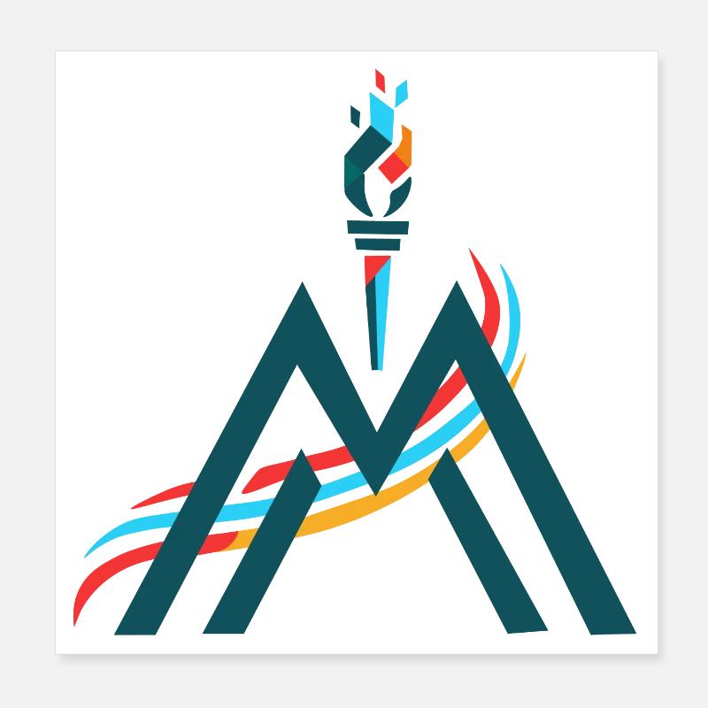 Summit Flame Mountain Symbol Poster 8" x 8" (20x20 cm)