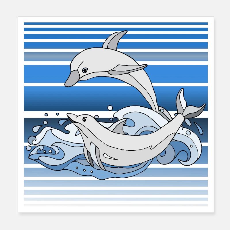Dauphins Poster 20 x 20 cm