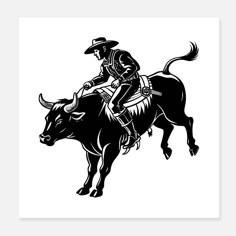 Monte de taureaux Poster 20 x 20 cm