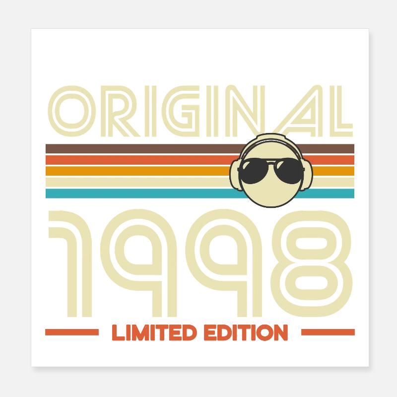 Rétro 1998 Édition Limitée Poster 20 x 20 cm