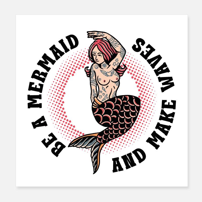 Diction de la sirène – Déclaration vintage Make Waves Poster 20 x 20 cm