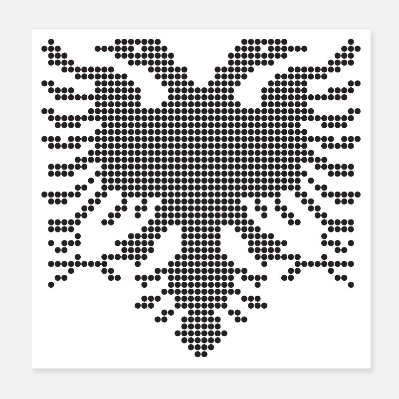 Silhouette à puntées d’aigle albanais bitête Poster 20 x 20 cm