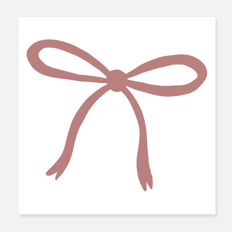 Rosy Ribbon Bow Print Poster 8" x 8" (20x20 cm)