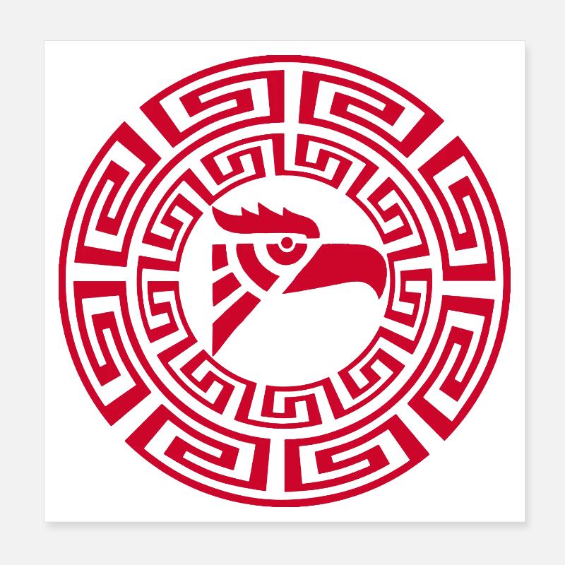 Roter Adler-Emblem Poster 20x20 cm