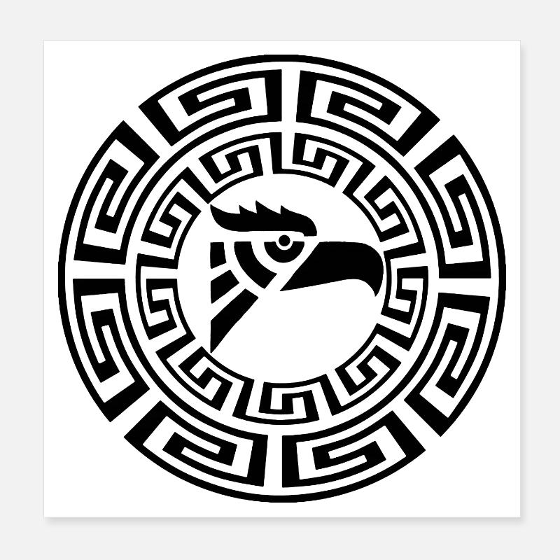 Schwarzer Adler-Emblem Poster 20x20 cm