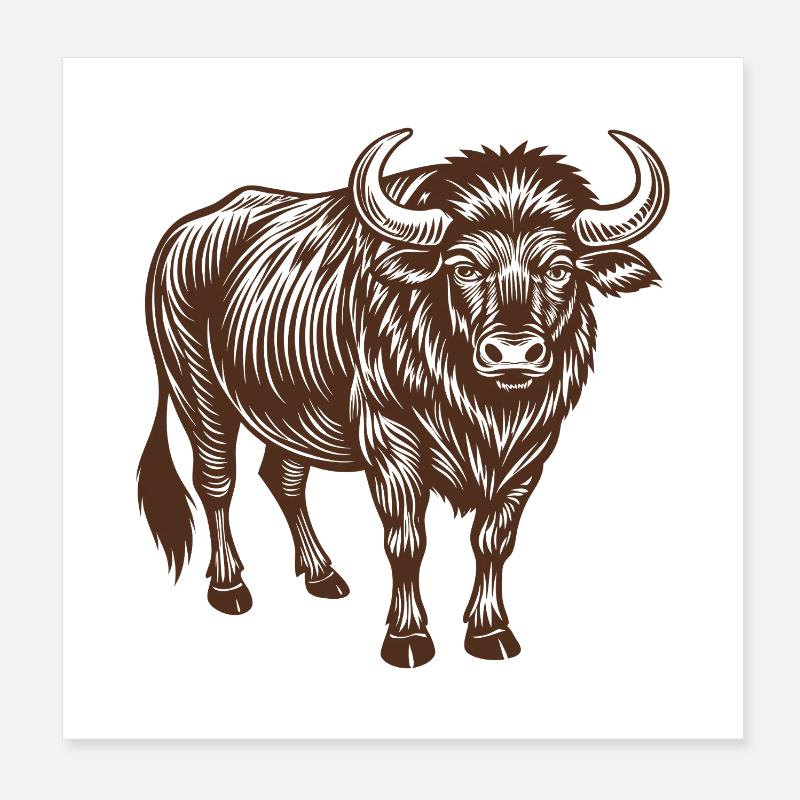 Buffalo Poster 8" x 8" (20x20 cm)
