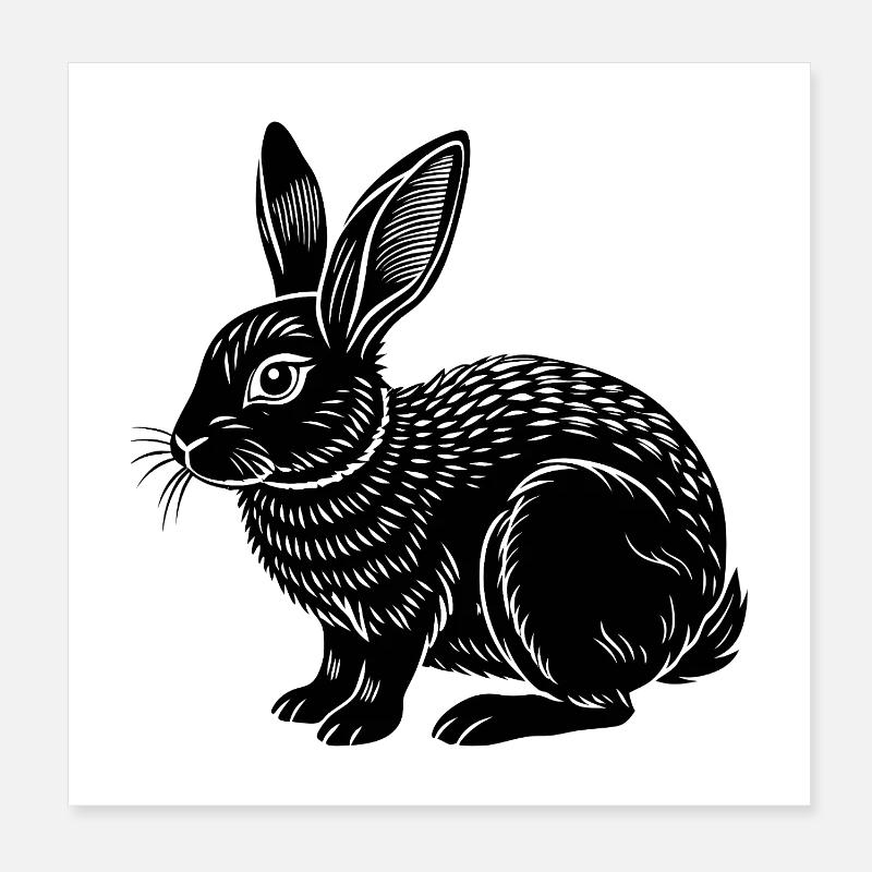 Bunny Poster 8" x 8" (20x20 cm)