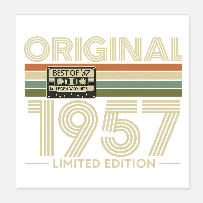 Original 1957 Limited Edition Retro Poster 8" x 8" (20x20 cm)