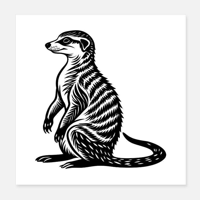 Meerkat Poster 8" x 8" (20x20 cm)
