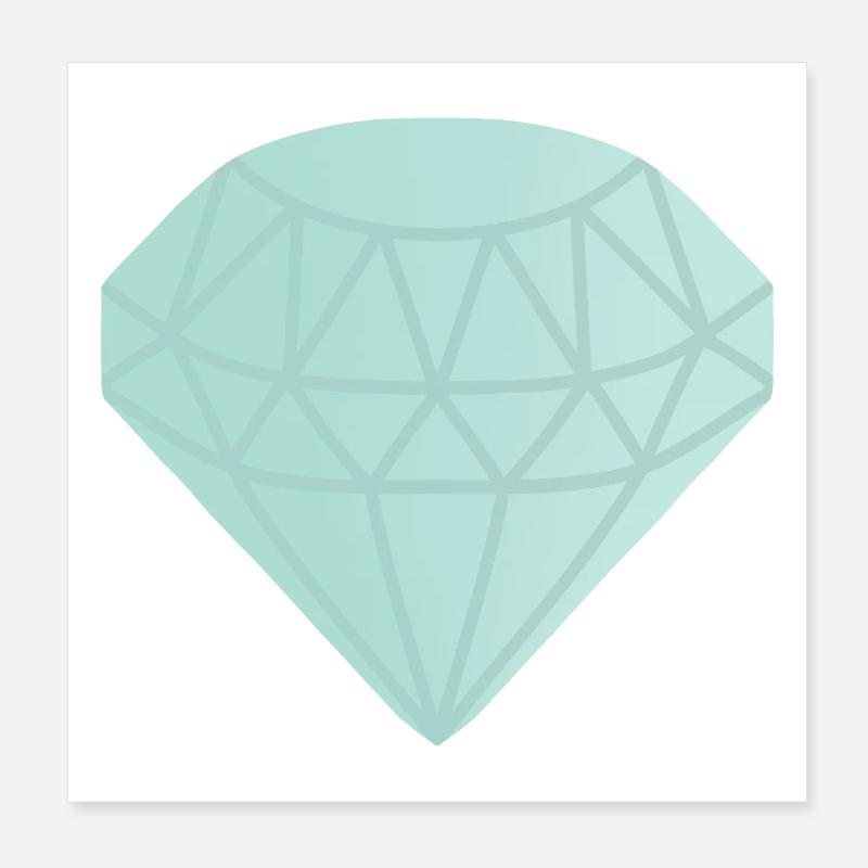 Mint Geometric Diamond Poster 8" x 8" (20x20 cm)