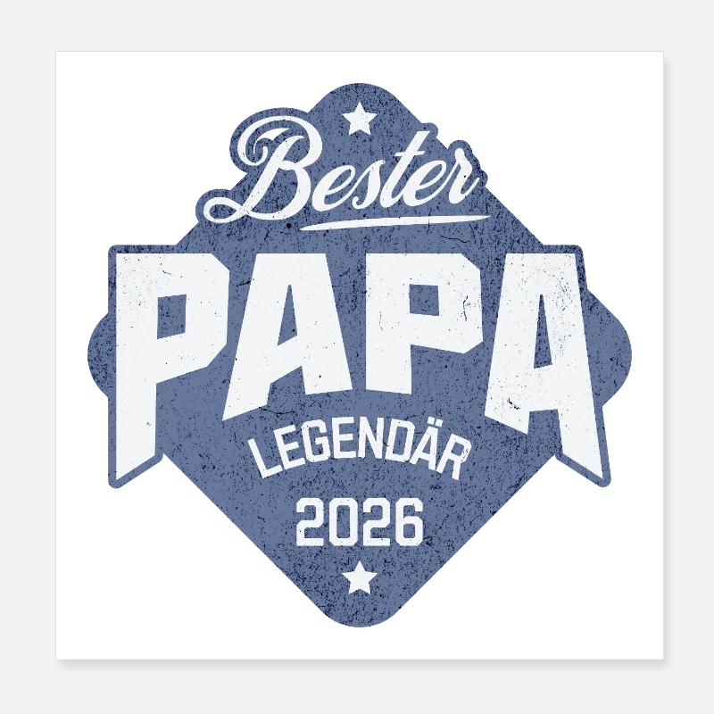 Bester Papa 2026 Poster 20x20 cm