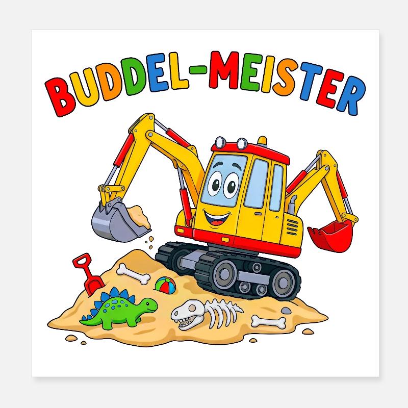 Digging Master Dino Adventure Poster 8" x 8" (20x20 cm)