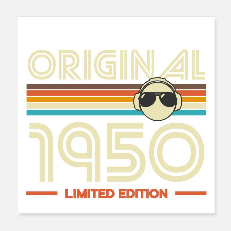 Original 1950's Retro Tee Poster 8" x 8" (20x20 cm)
