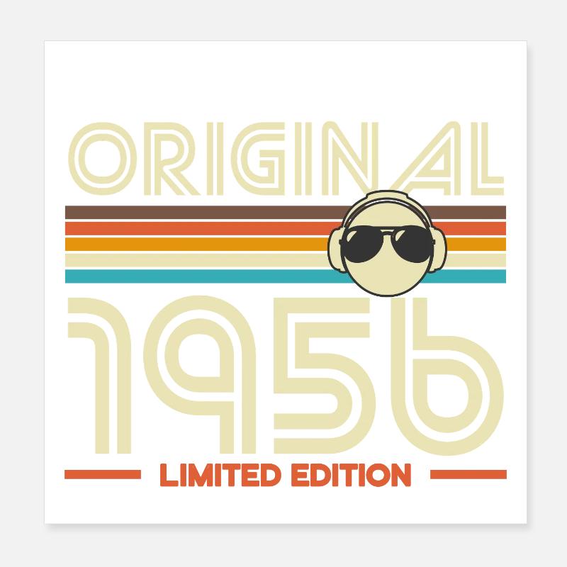 Original 1956 Retro Stripes Poster 20 x 20 cm