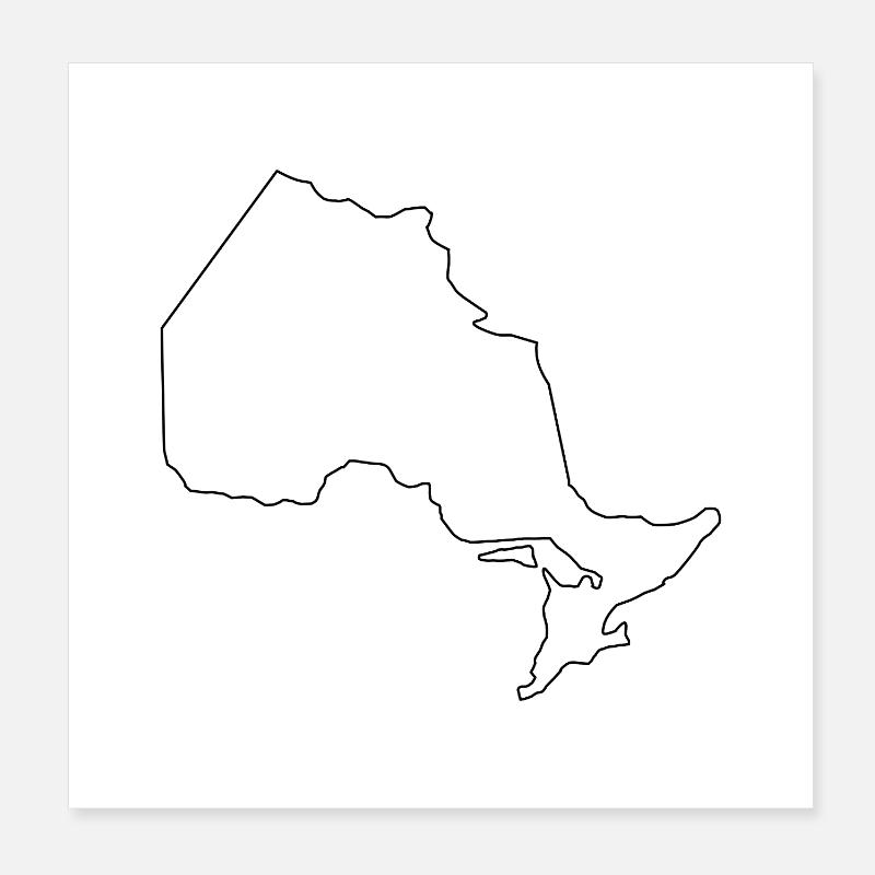 Ontario outline map Poster 8" x 8" (20x20 cm)