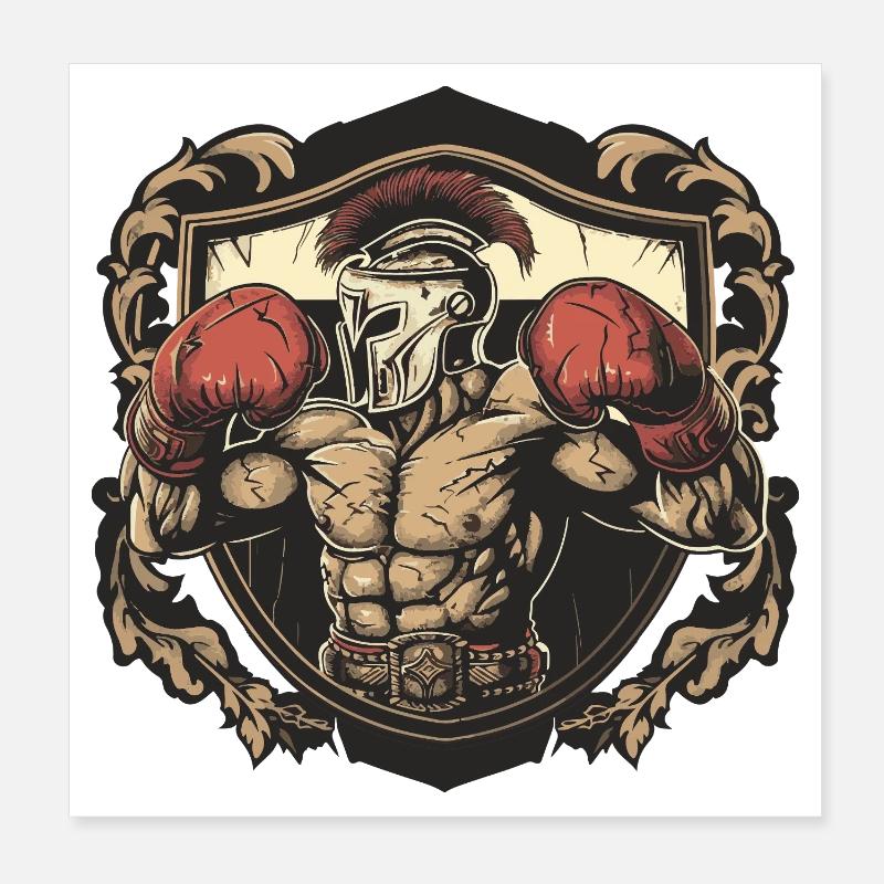 Spartaner Boxer MMA Poster 20x20 cm