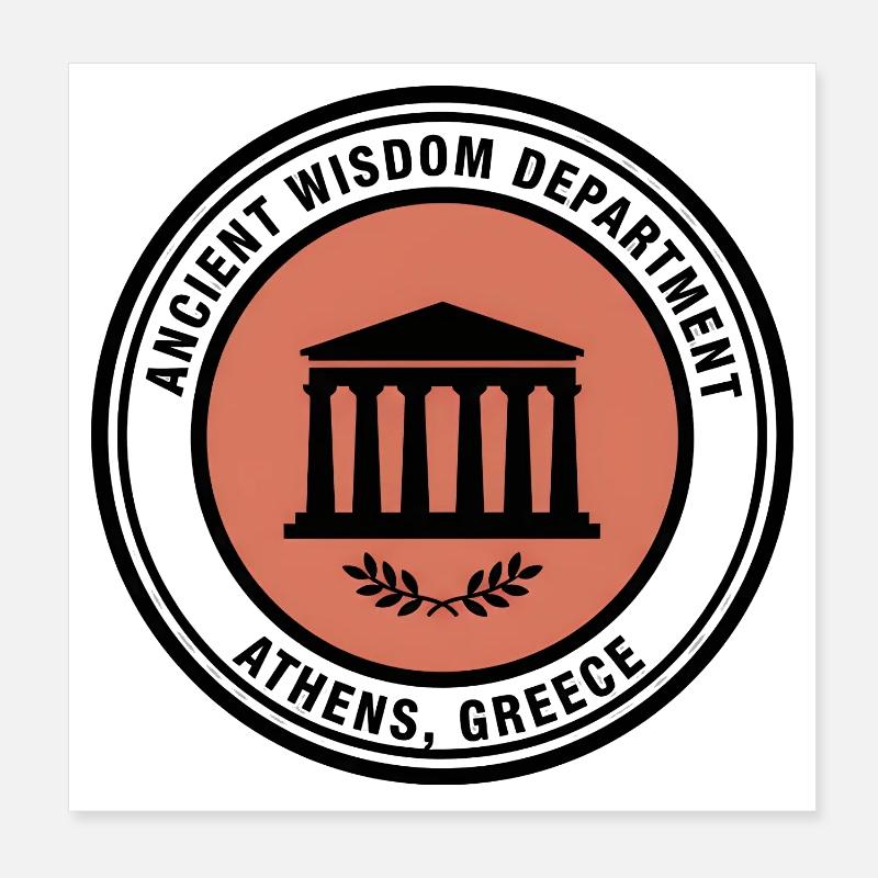 Athens Ancient Wisdom Seal Poster 8" x 8" (20x20 cm)