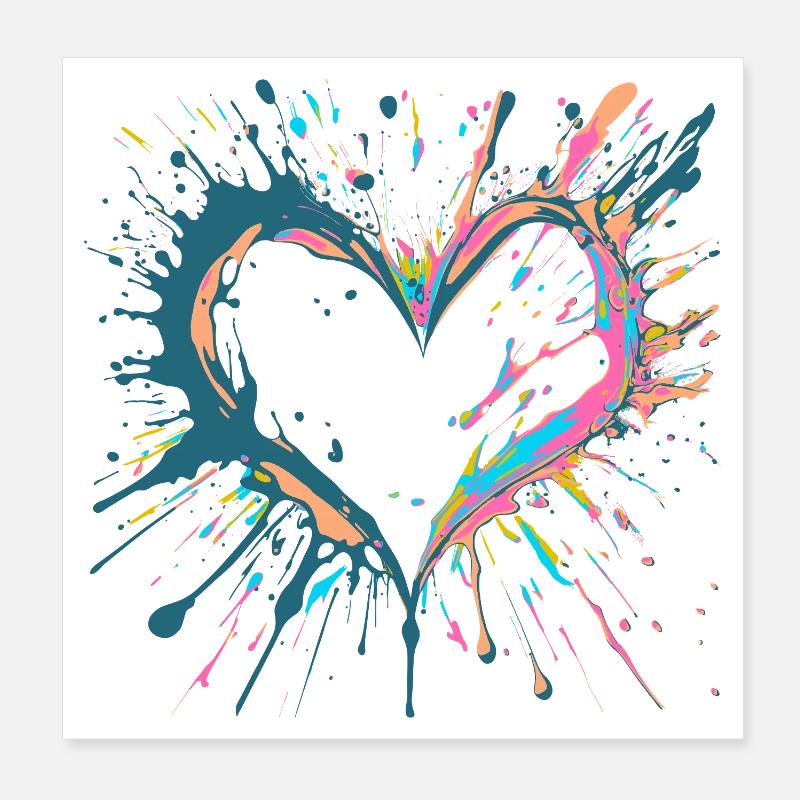 Key West inspired Heart light Poster 8" x 8" (20x20 cm)