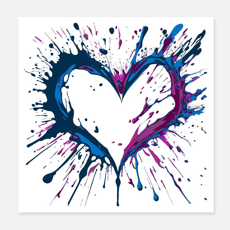 Heart dark inspiré de Key West Poster 20 x 20 cm