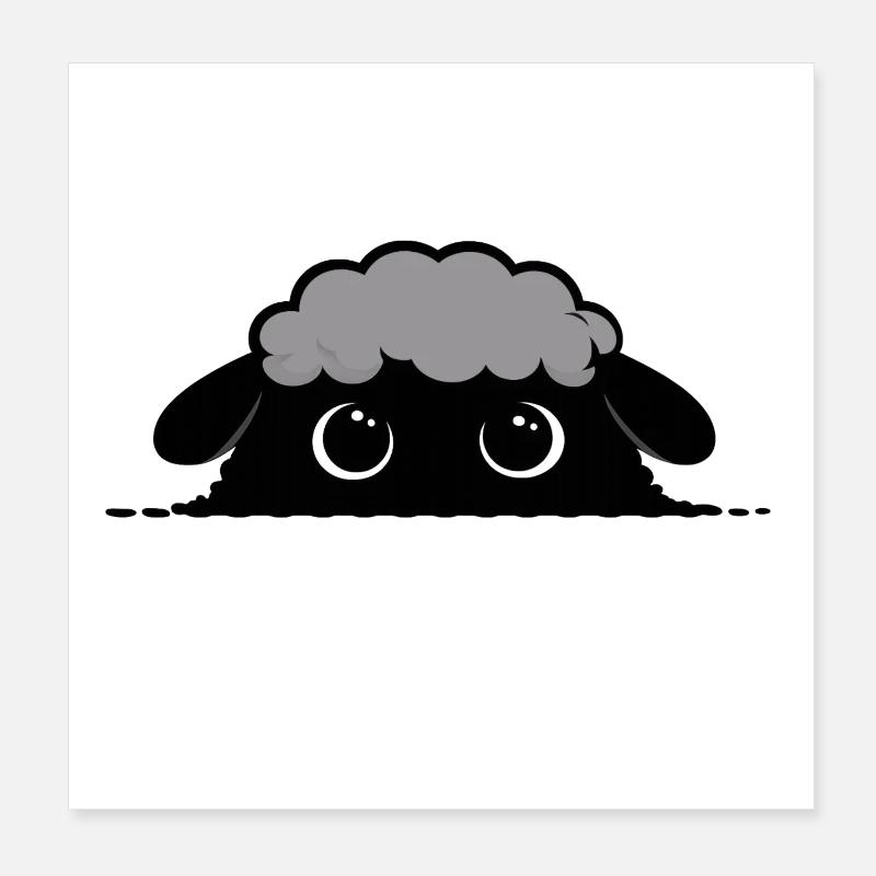 Cloudy sheep gaze Poster 8" x 8" (20x20 cm)