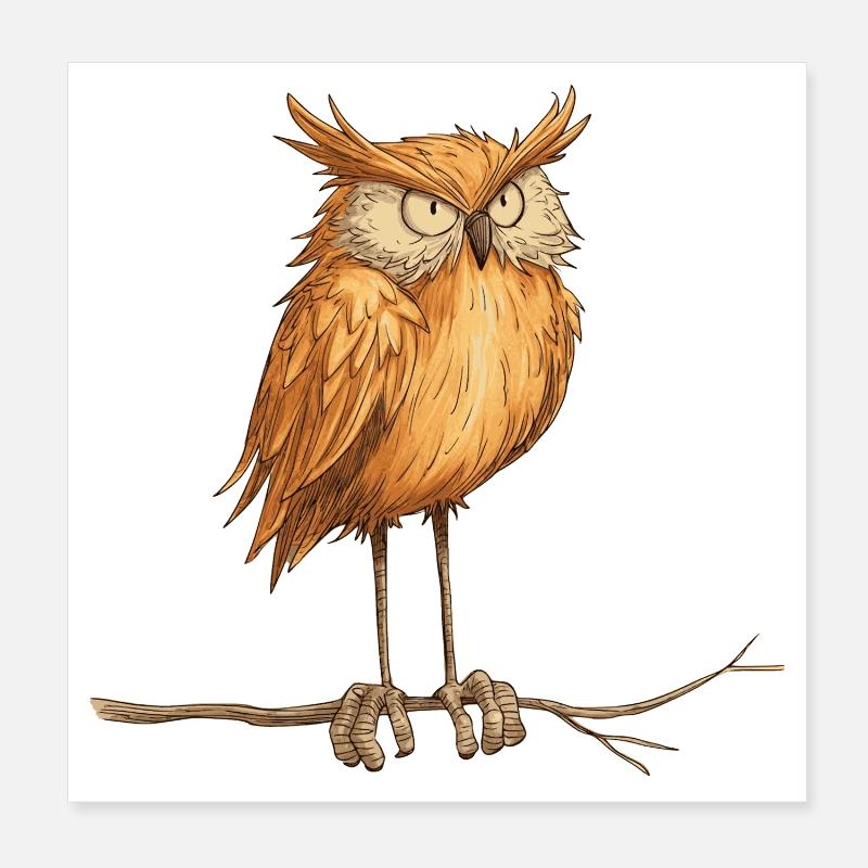 geheimnisvolle Eule Poster 20x20 cm