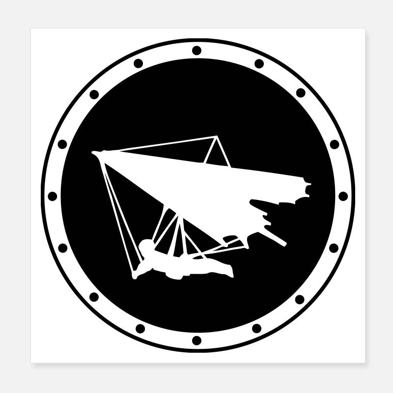 Minimalist Ring Delta Wing Badge Poster 8" x 8" (20x20 cm)