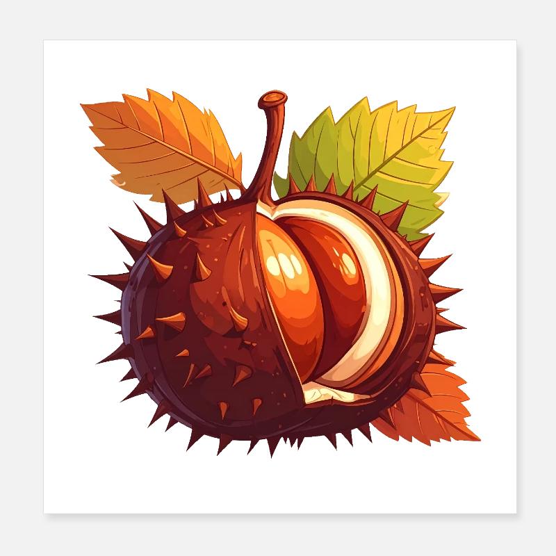 Kastanie Poster 20x20 cm