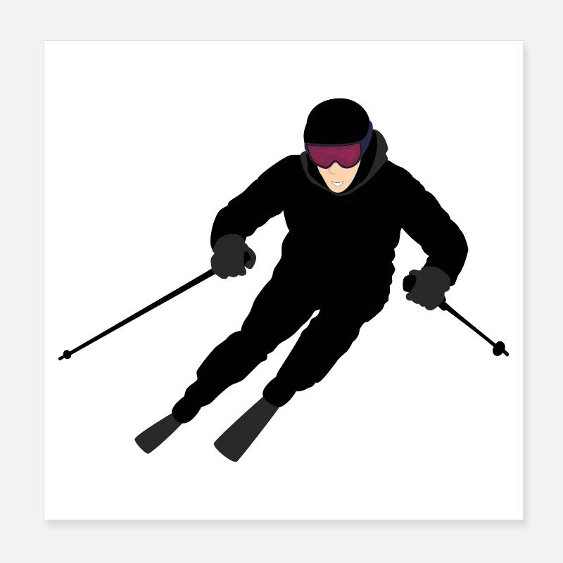 Skieur dynamique Poster 20 x 20 cm