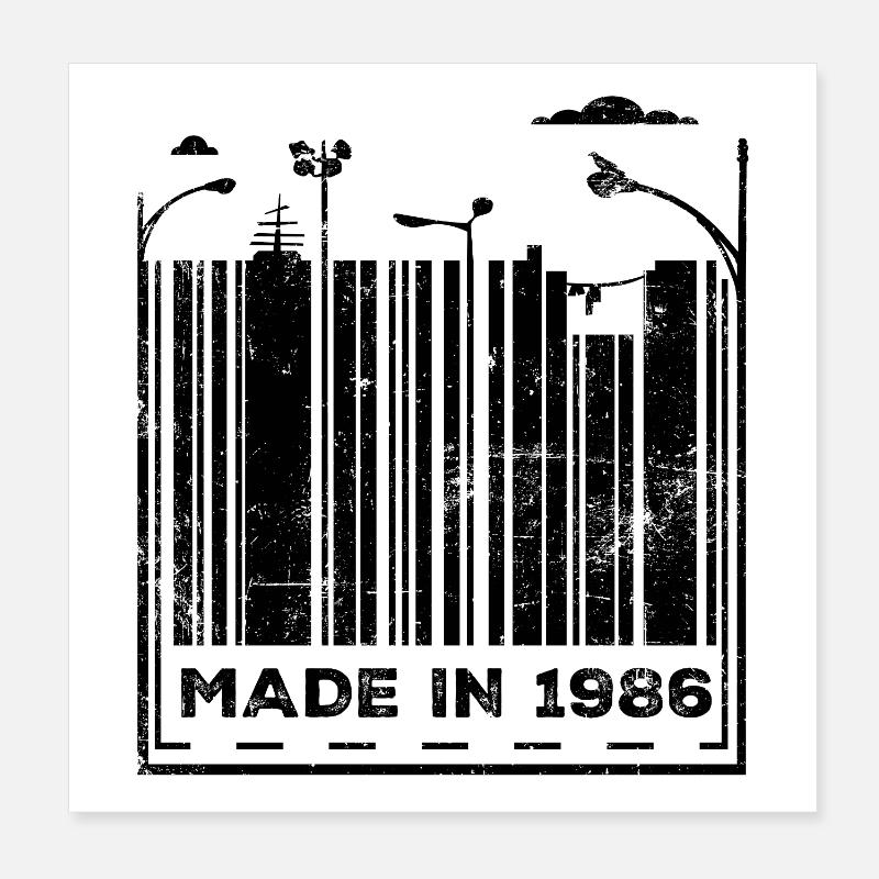Millésime 1986 Poster 20 x 20 cm