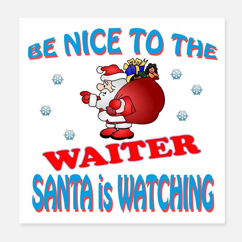 SANTA WAITER Poster 8" x 8" (20x20 cm)