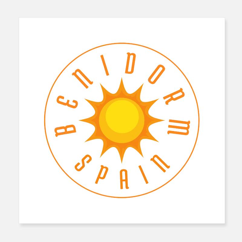 Benidorm Sunburst Circle Logo-Abzeichen Poster 20x20 cm