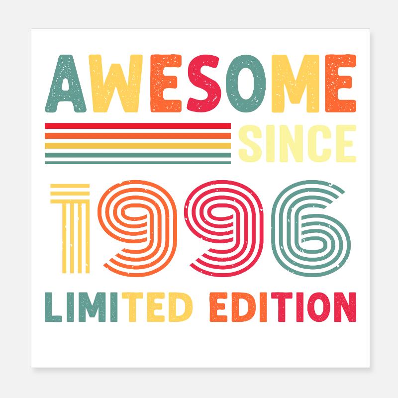 30e anniversaire du millésime 1996 Poster 20 x 20 cm