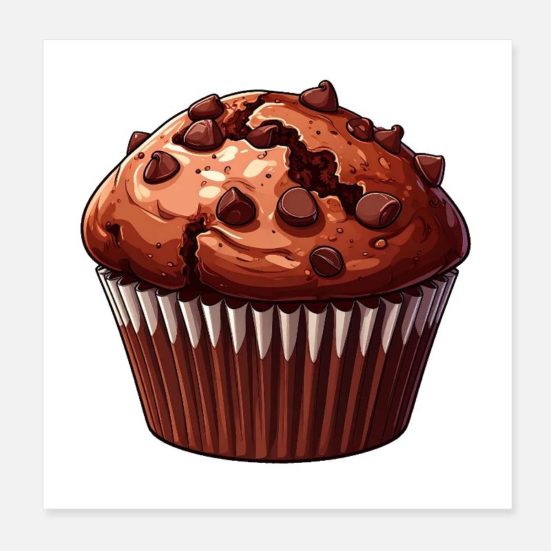 Muffin au chocolat Poster 20 x 20 cm