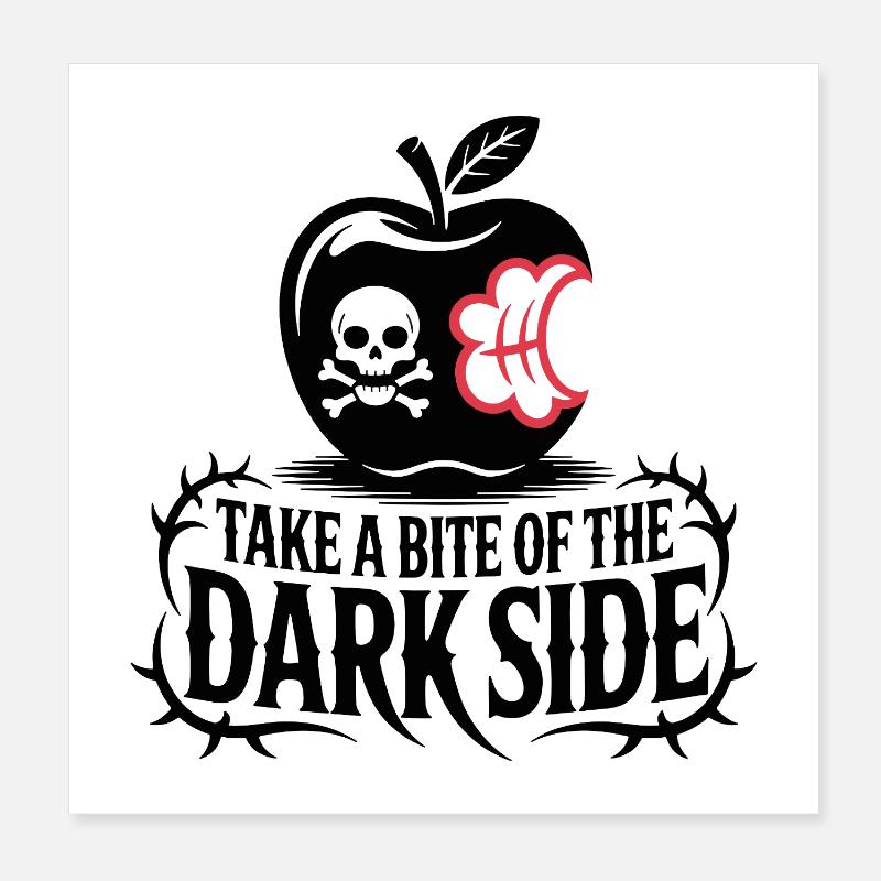 Düsterer Apfel mit Biss Design Poster 20x20 cm