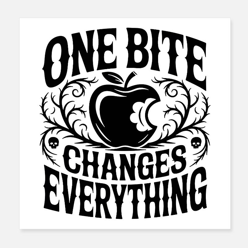 Ornament Emblem Thorns with Apple Bite Poster 8" x 8" (20x20 cm)