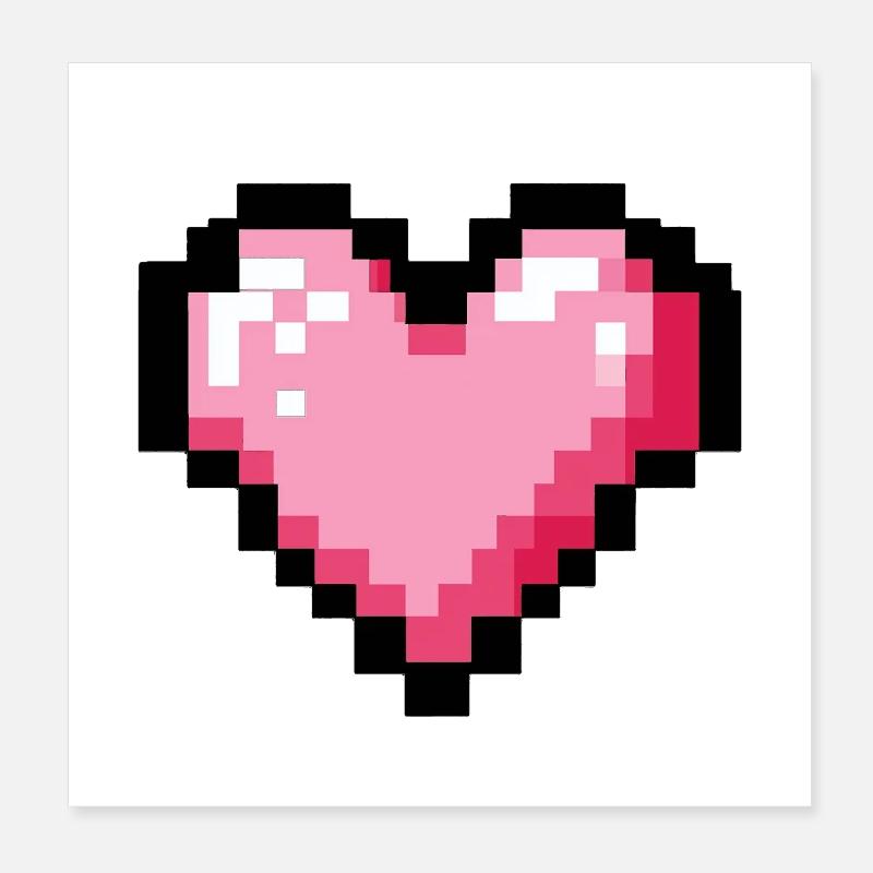 Retro 8-Bit-Pixelherz Poster 20x20 cm