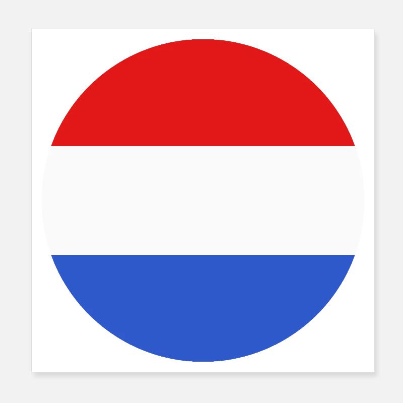 Drapeau rond du Luxembourg Poster 20 x 20 cm