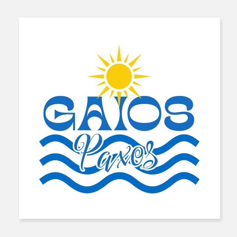 Gaios Paxos Soleil et Vagues Poster 20 x 20 cm