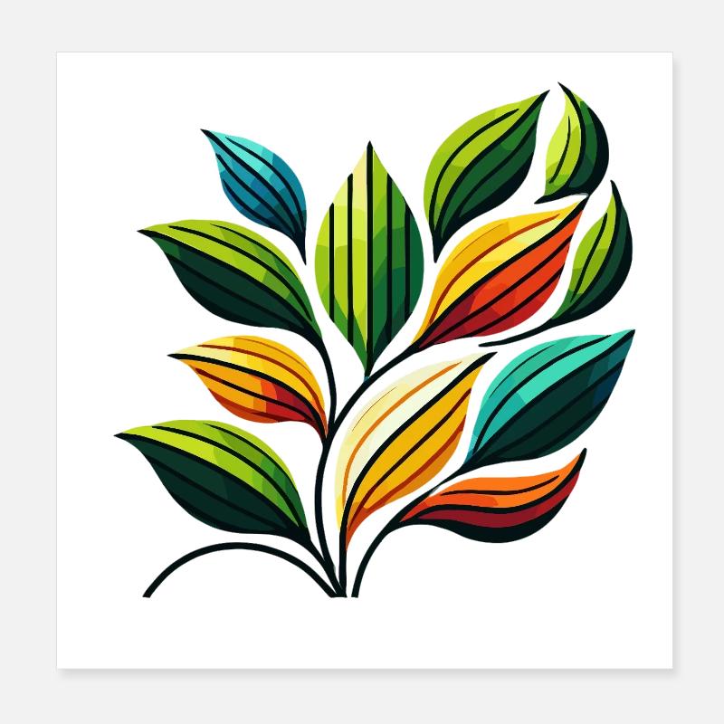 Colourful Leafen Symphony Poster 8" x 8" (20x20 cm)