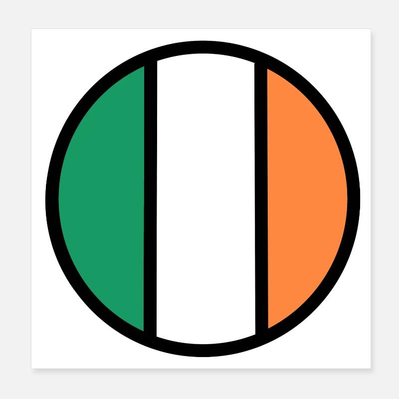 Irlands Flaggenkreis Poster 20x20 cm