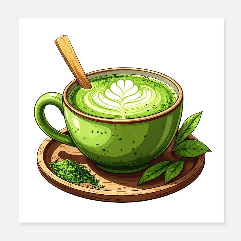 Matcha tea Poster 8" x 8" (20x20 cm)