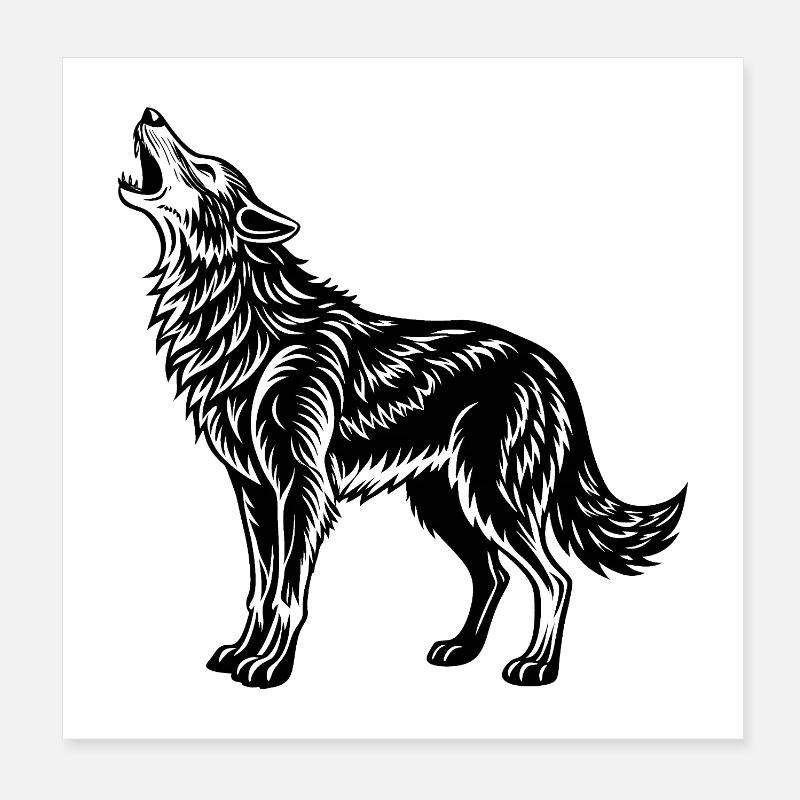 Hurlements de loup Poster 20 x 20 cm
