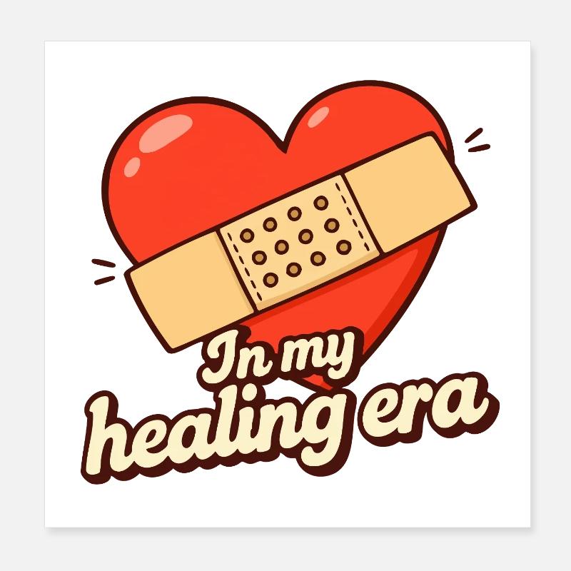 Dans mon ère de guérison – Dire un cœur positif Poster 20 x 20 cm