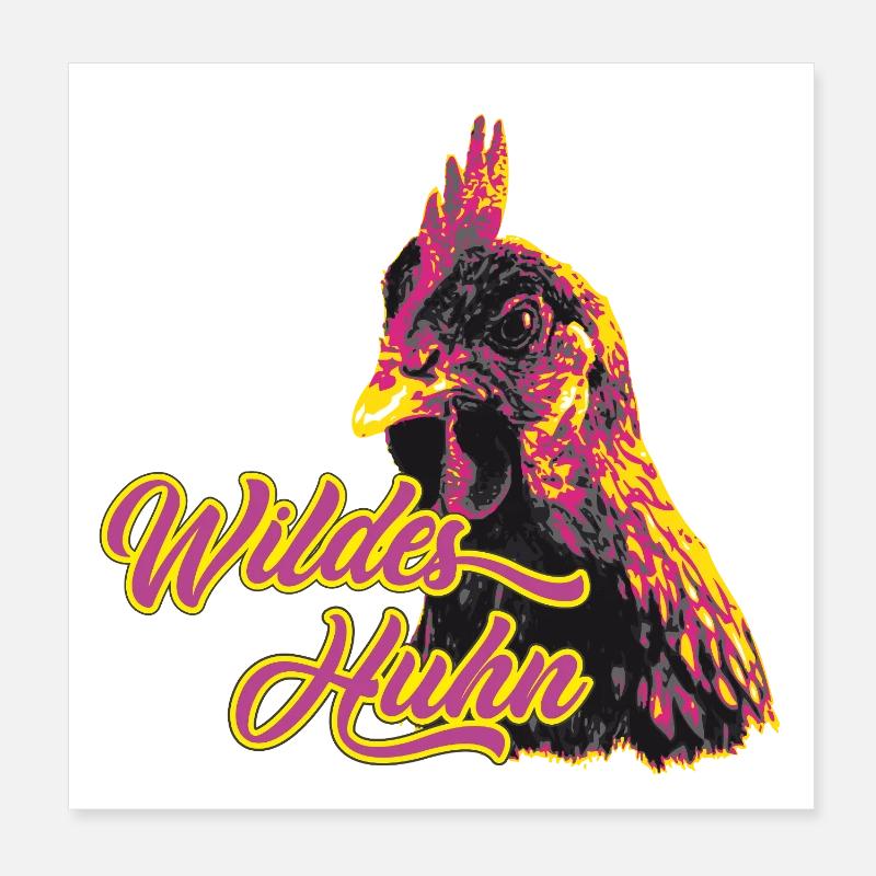 Fans de poulet - Coq - Coq - Poulet fleur - Bio Poster 20 x 20 cm