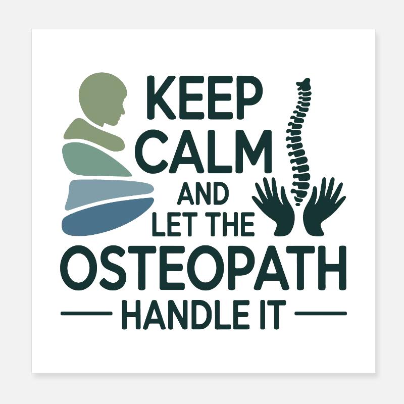 Osteopath Bleib ruhig Handle Professionell Poster 20x20 cm